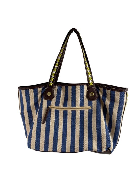 Big Buddha Handbags - Big Buddha Shoulder Purse Tote Satchel Blue White Stripes